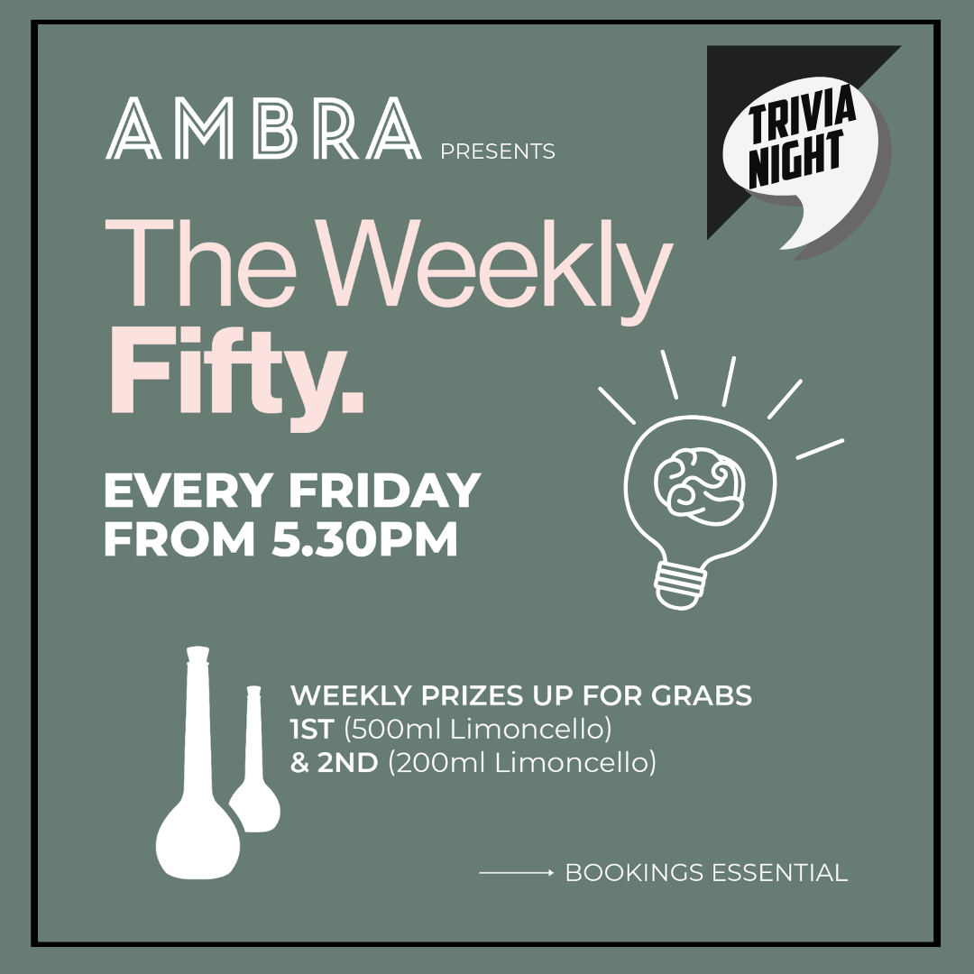 Join the Fun at Ambra Spirits' Weekly Fifty Quiz Night Every Friday!