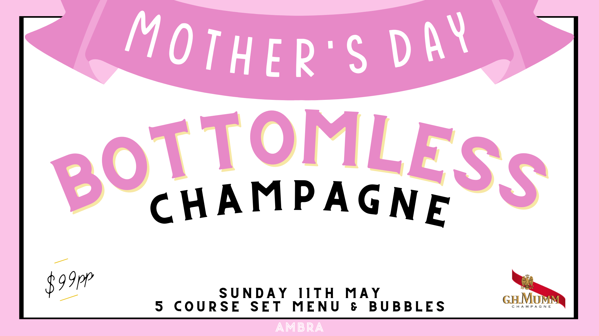 Mothers Day Bottomless Champagne Lunch