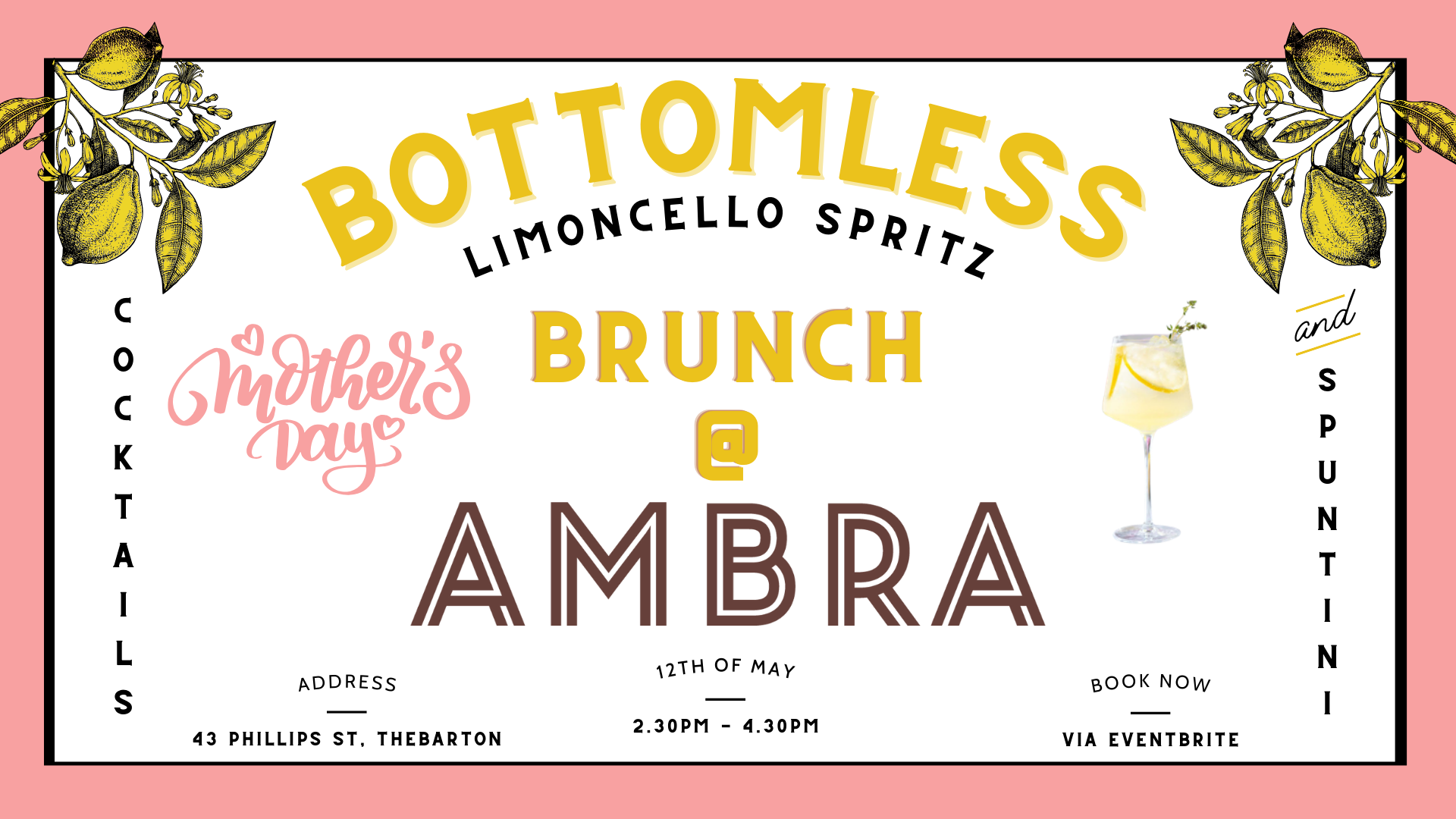 Mothers Day Bottomless Brunch | Ambra Limoncello Spritz